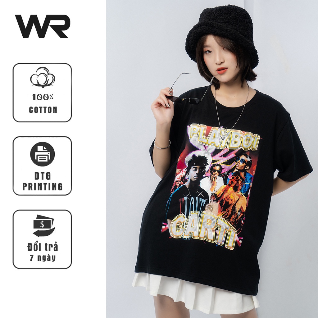 Áo thun WRIGHT Playboi Carti Nelly hip hop streetwear