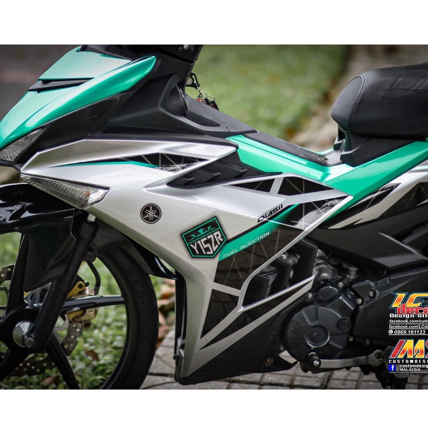 Tem rời exciter 150 bac xanh ngọc y15zr đẹp ,tem 3 lớp cao cấp không bay màu