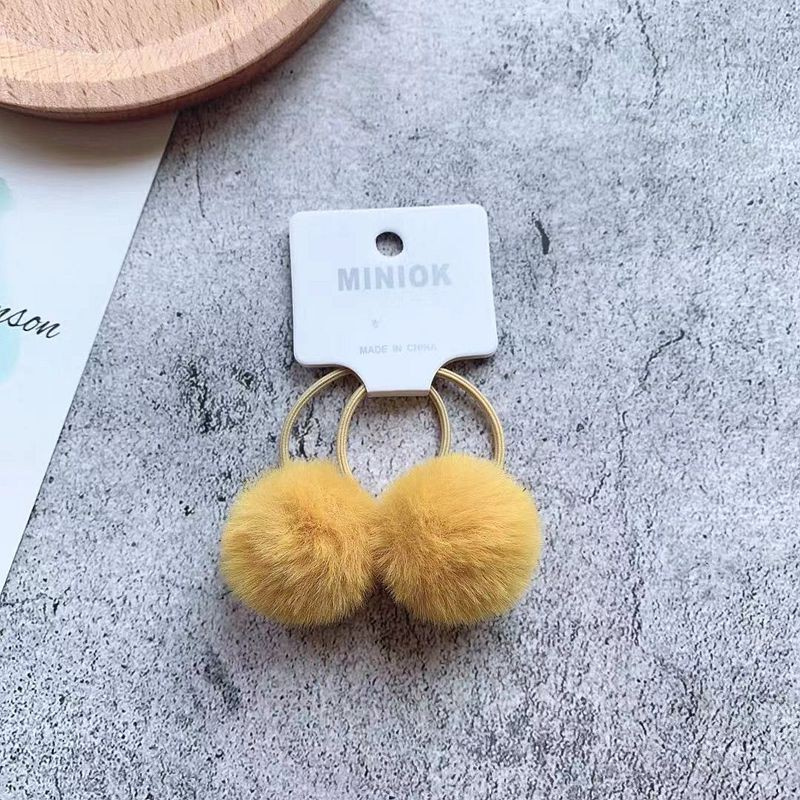 Set 2 dây cột tóc đính quả bông dễ thương dành cho bé gái