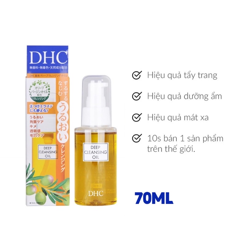 Olive DHC Deep Cleansing Oil Nhật Bản Giúp Sạch Sâu, Dưỡng Ẩm 70ml/120 ml/200ml