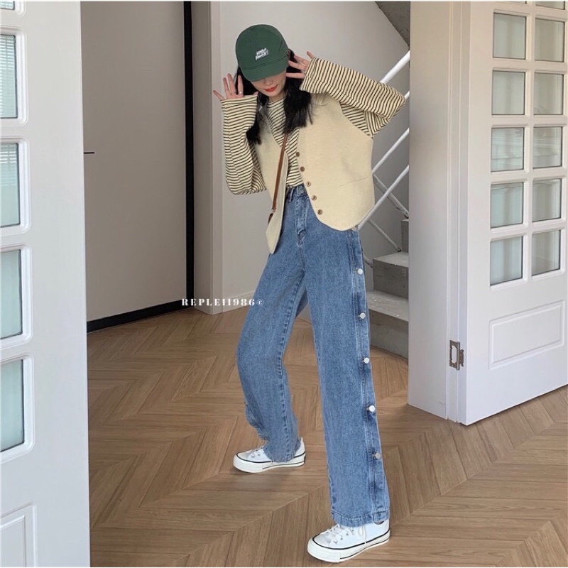 [Mã FAMARAL1 giảm 10K đơn 50K] [ẢNH THẬT ĐỘC QUYỀN REPLEI1986] Quần jeans đính nút 129
