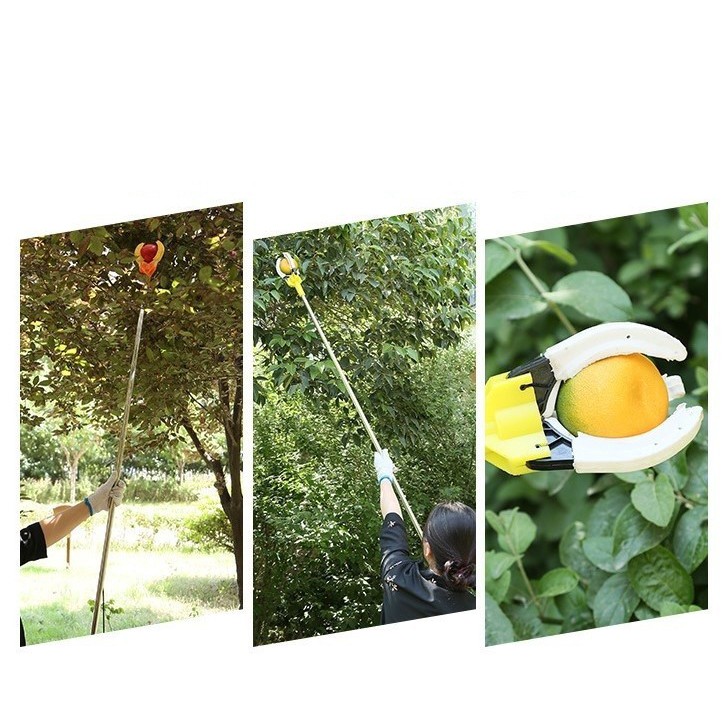 Dụng cụ hái trái cây tiện lợi bằng kim loại dài 2 mét không làm rơi quả