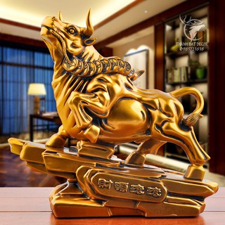 Tượng Bò Vàng May Mắn Tài Lộc Phong Thủy Màu Vàng, Trang Trí Nhà Cửa, Quà Tặng Sinh Nhật, Tân Gia, Khai Trương