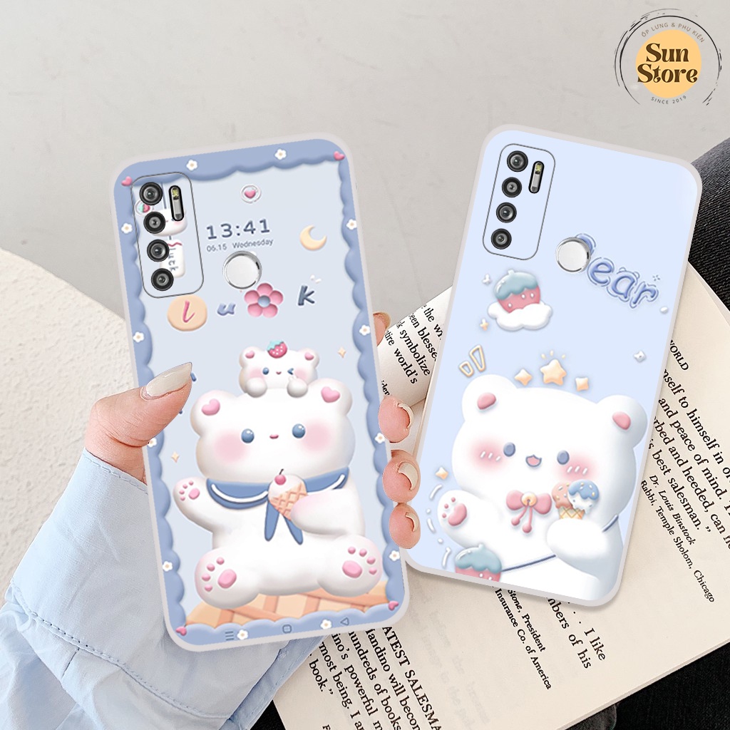 Ốp lưng Vsmart Live 4 hoạ tiết nền kẻ caro, gấu thời trang giá rẻ