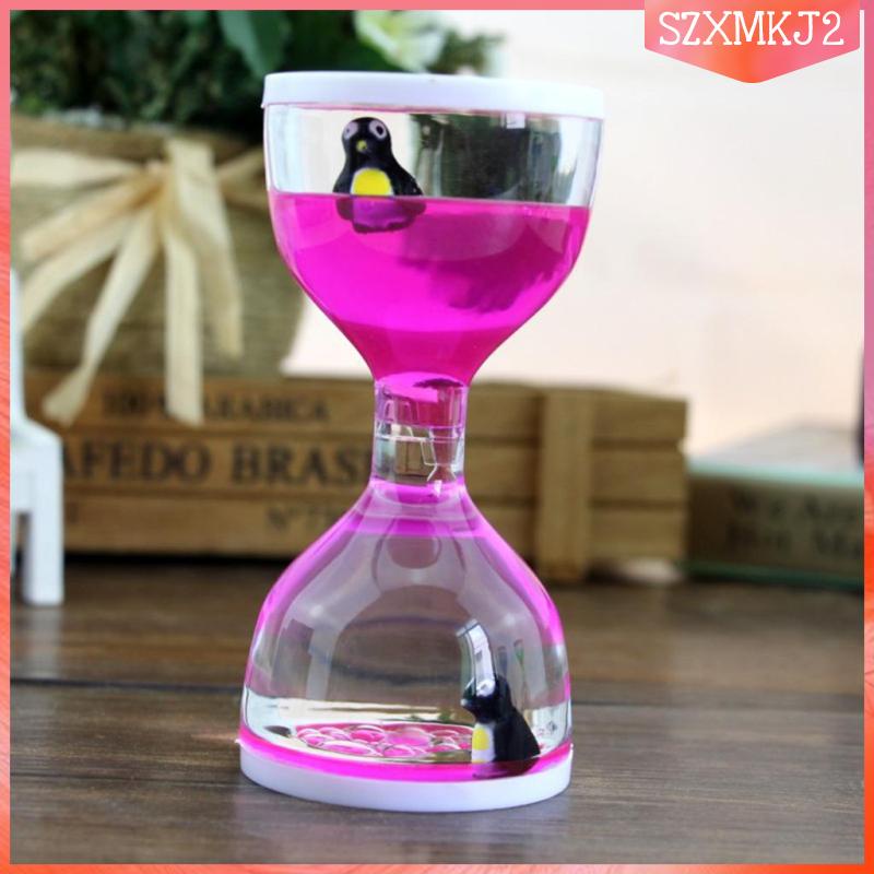 [szxmkj2] Đồng Hồ Cát Dầu Động Vật Nổi Trên Mặt Nước Cảm Ứng Chuyển Động Màu Xanh Dương