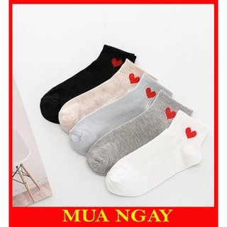 Set 5 đôi tất vớ cổ ngắn hàn quốc trái tim TN07 siêu xinh
