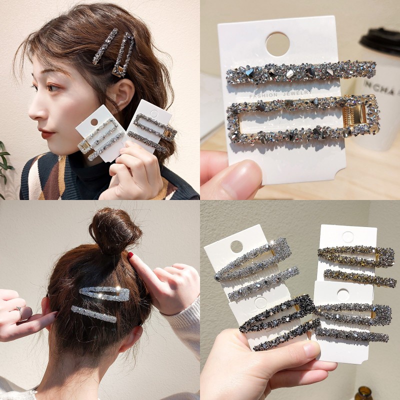 Kẹp Tóc Đính Kim Cương Giả Kiểu Dáng Hàn Quốc Đơn Giản Sang Trọng