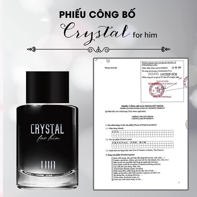 [BÁN SỈ][GIÁ RẺ NHẤT] (Chính Hãng 100%) Nước Hoa Nam LUA CRYSTAL For Him | BigBuy360 - bigbuy360.vn