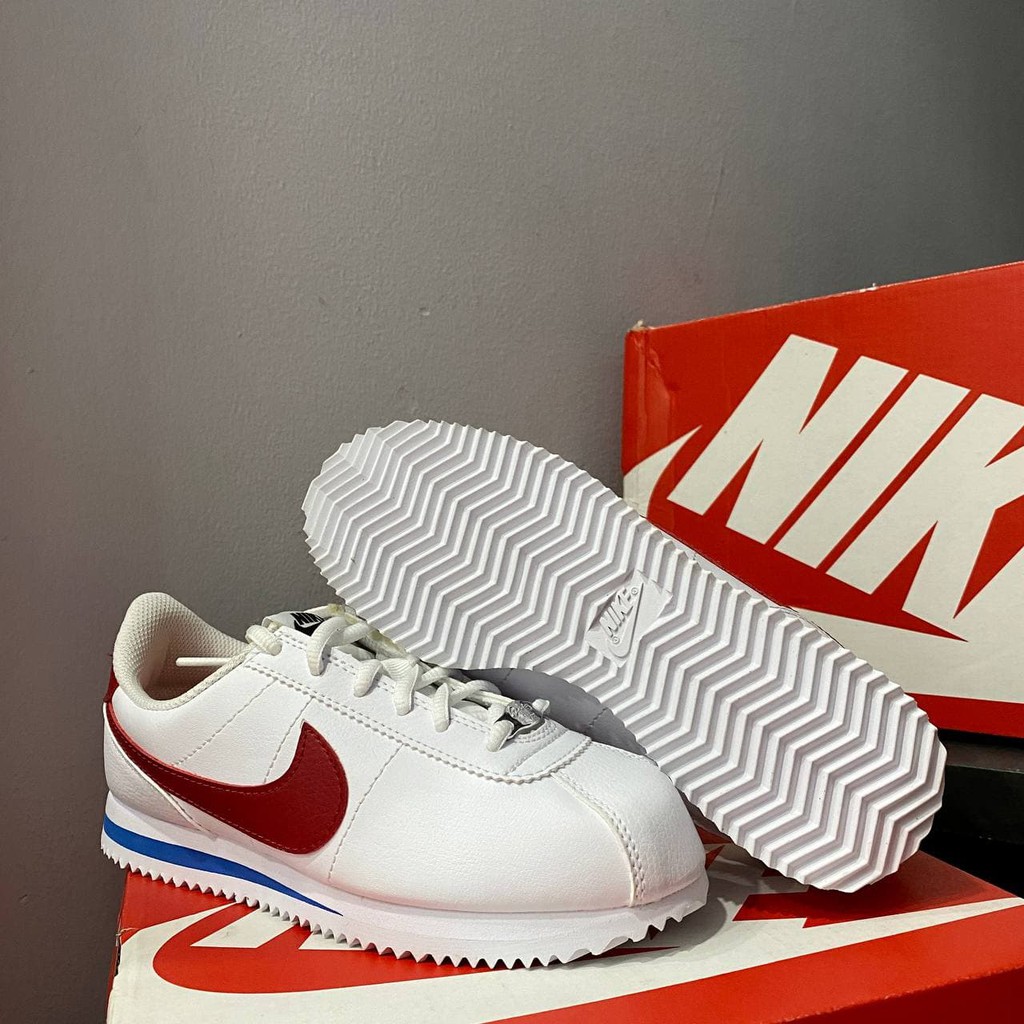 Giày Cortez Thể Thao Thời Trang Màu Trắng Móc Đỏ Nam Nữ Có Sẵn 904764-103