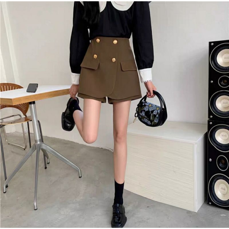 Quần Giả Váy Vạt 4 Cúc ❤️ Phong Cách Hàn Quốc❤️Đủ Màu Đen,Trắng M004 | BigBuy360 - bigbuy360.vn