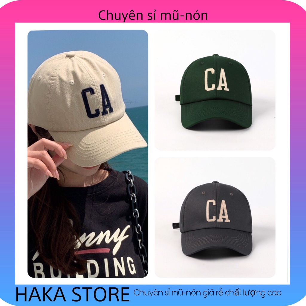 Mũ Lưỡi Trai Cotton nón kết unisex Thêu Chữ CA Thời Trang Dành Cho Nam Và Nữ