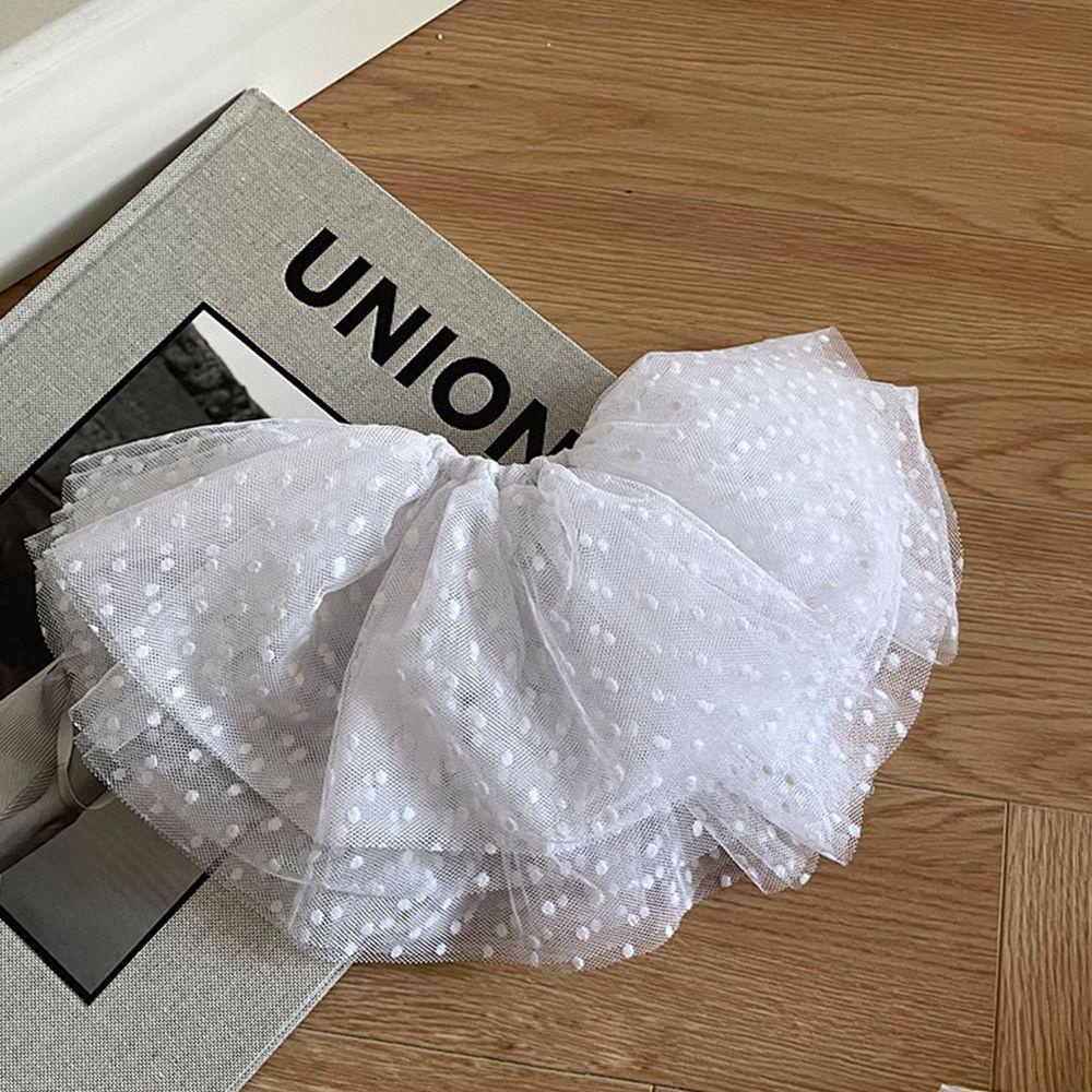 Dây Buộc Tóc Vải Lưới Họa Tiết Chấm Bi Màu Sắc Đơn Giản Phong Cách Hàn Quốc