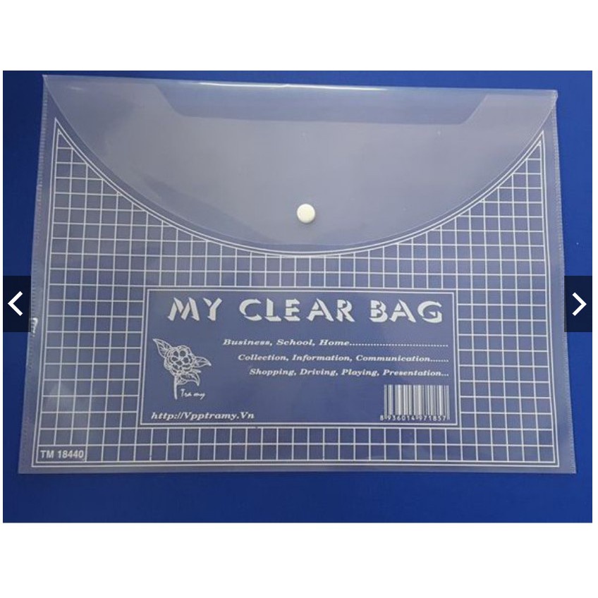 Túi khuy, túi cúc, túi My clear Khổ A4 F4 loại dày, mỏng, trung - Bán theo Tập