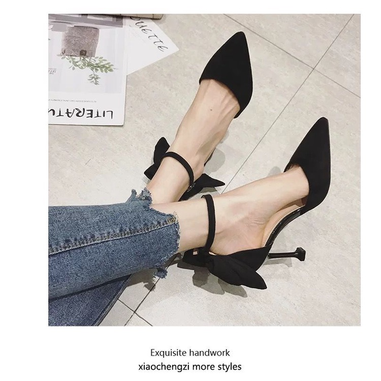 Giày Cao Gót Mũi Nhọn Màu Đen Thời Trang 2022 Mới 2021 Quyến Rũ Cho Nữ