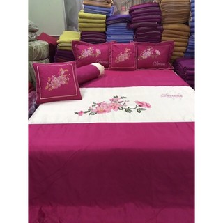 set 3 món ga gối xoa satin1,8x2m