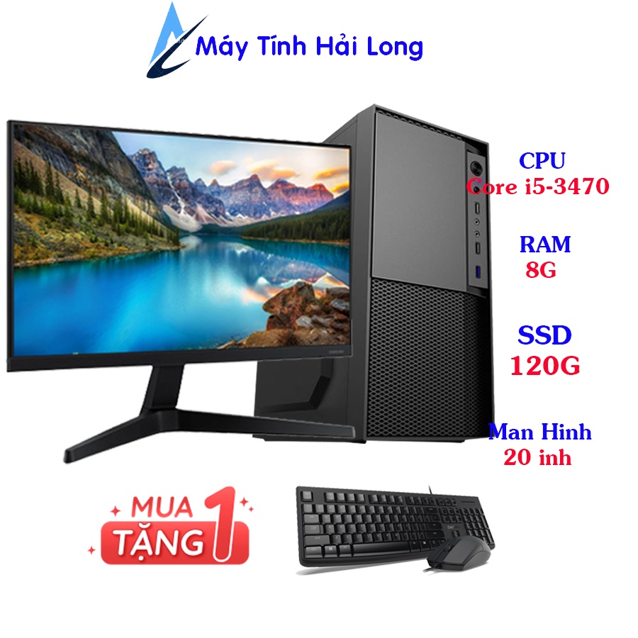 Bộ máy tính core i5/Ram 8G/SSD120/màn hình 20 inh giành cho làm văn phòng, bán hàng