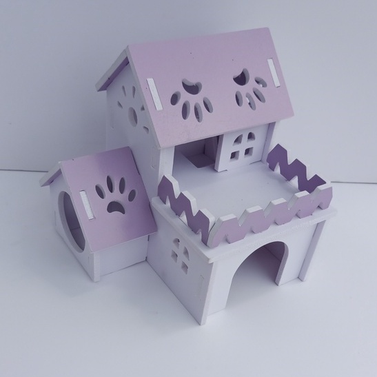 Nhà ngủ hamster 2 tầng cầu thang trong kích thước 15.5x14x14.5cm - XNTC21