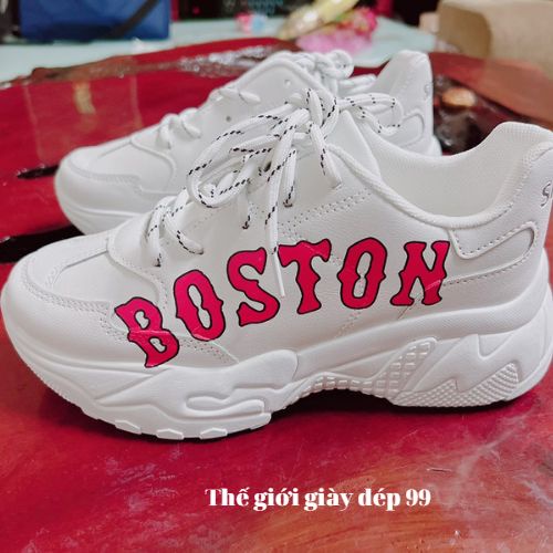 Giày boston - giày thể thao nữ  sneaker  M.L.B.NY  màu trắng và màu be giá rẻ mẫu hot trend năm 2021 | BigBuy360 - bigbuy360.vn