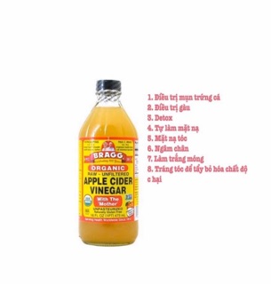 Dấm táo Bragg (giấm táo hữu cơ organic) - Auth