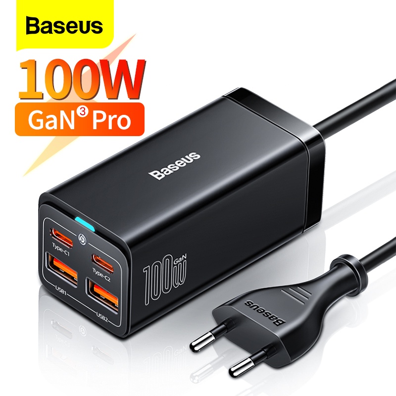 Củ sạc nhanh Baseus GaN 100W/65W sạc nhanh 4.0 QC 3.0 PD USB Type C cho điện thoại laptop