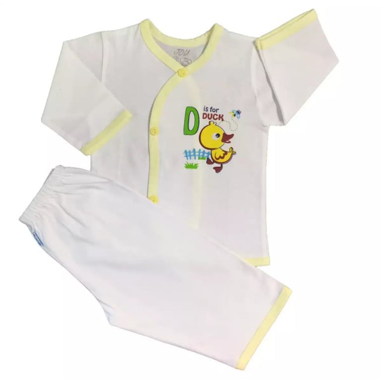 (Loại đẹp) Combo 3 Bộ Quần Áo Tay Dài Trắng JOU (100% Cotton Cao Cấp)