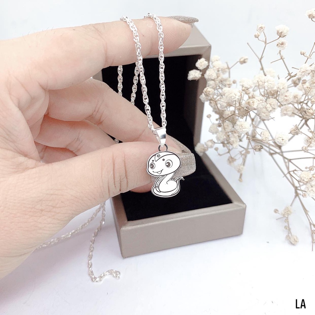 Dây chuyền bạc ta mặt con giáp, khắc tên và số điện thoại mặt sau con giáp LA07