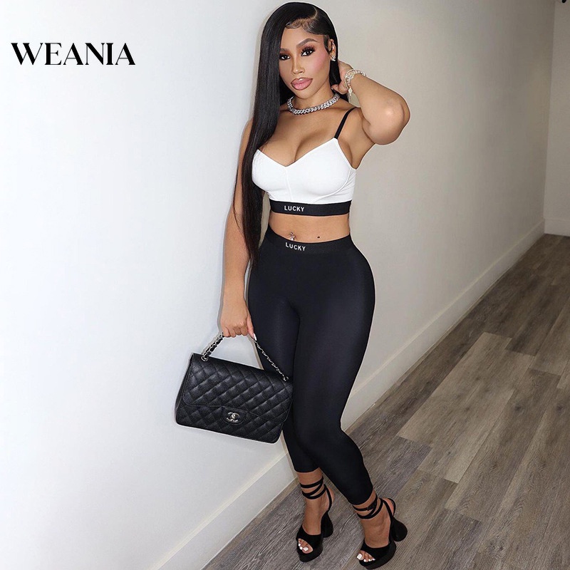 Set Đồ Thể Thao Gồm Áo Hai Dây Và Quần Bó Sát Thời Trang Dành Cho Nữ