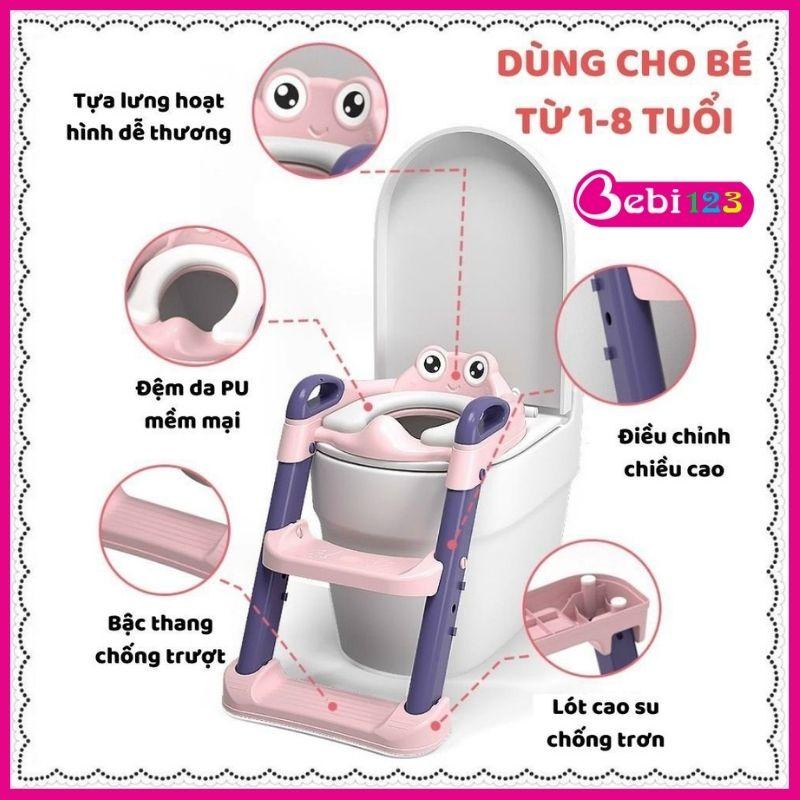 Thang bô vệ sinh thu nhỏ bồn cầu kèm tay vịn gấp gọn an toàn cho bé 【】
