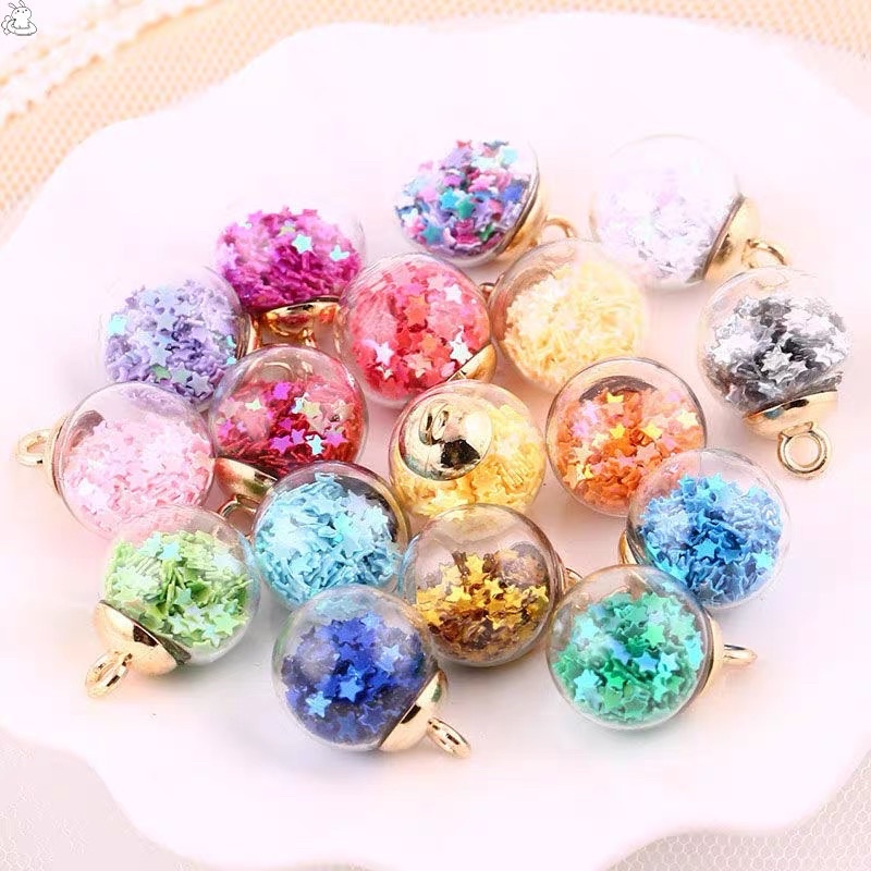 [ FREE SHIP] Charm quả cầu sao nhiều màu làm móc khoá, keyring, khuyên tai,...
