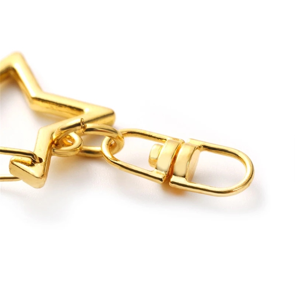 Set 10 Móc Khóa Kim Loại Hình Ngôi Sao Năm Cánh Diy