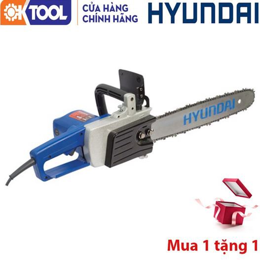 [Hàng Chính Hãng] Máy Cưa Xích Chạy Điện Hyundai HCX405 (405MM_1500W) TẶNG Dũa 4.0MM Vỉ chuôi  Xanh