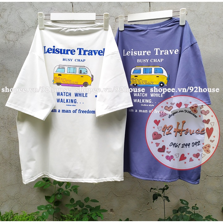 Áo thun nam nữ phông rộng / Áo phông unisex tay lỡ xe bus
