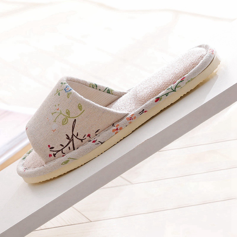 Dép Đi Trong Nhà Đế Dày Mềm Mại Bằng Vải Lanh cotton Cho Cặp Đôi