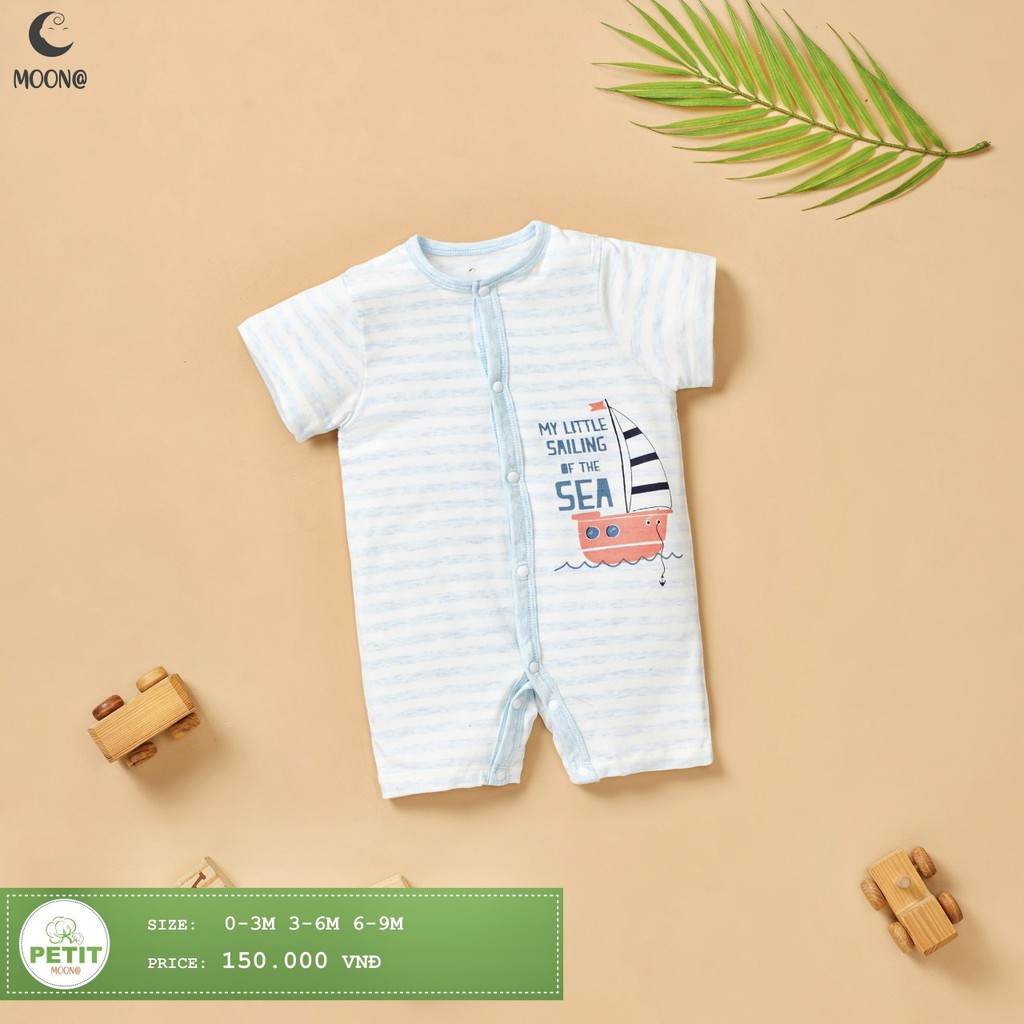 [CHÍNH HÃNG] Body cộc tay cài giữa họa tiết petit Moon