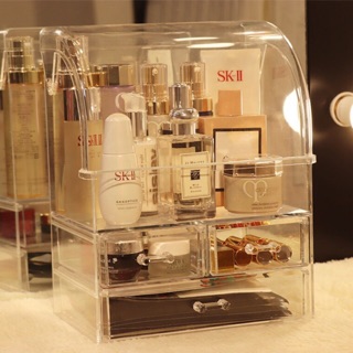 Hộp đựng mỹ phẩm có nắp + ngăn kéo 3 ngăn chống bụi