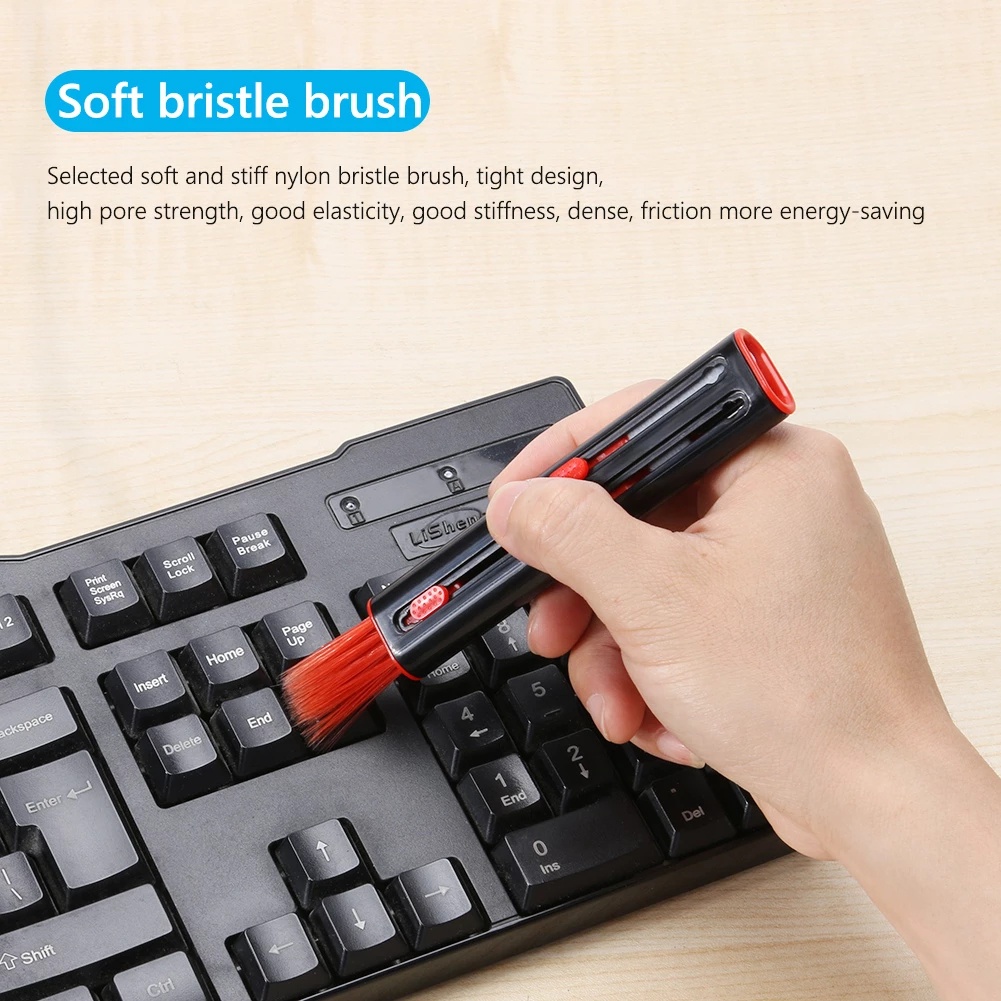 Bút Vệ Sinh Vỏ Tai Nghe / Bàn Phím Máy Tính 4 Trong 1 Đa Năng Có Thể Thu Gọn
