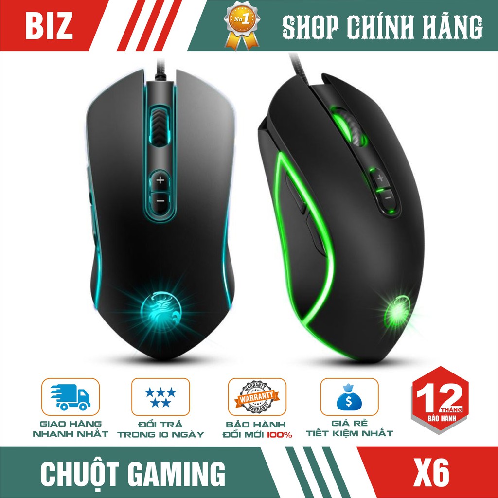 Chuột Gaming IMICE X6 6400 DPI - LED RGB Đổi Màu - Bảo hành 12 tháng thumbnail