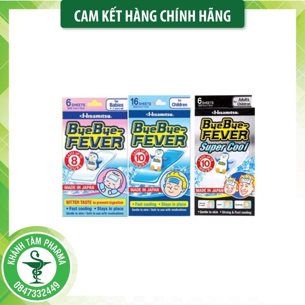 ! ! Miếng dán hạ sốt ByeBye FEVER Hisamitsu (Túi 2 miếng)