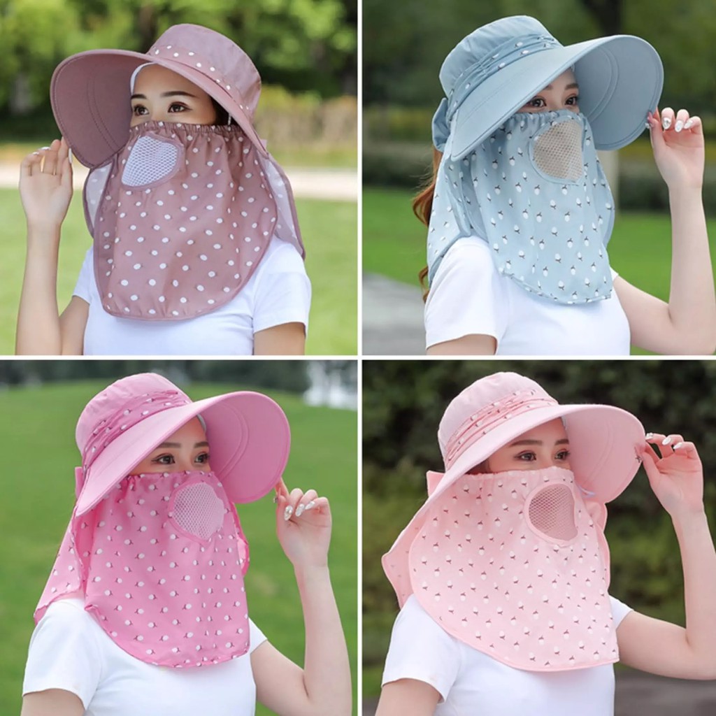 Mũ chống nắng UPF 50 mũ che nắng bằng cotton có thể tháo rời chống tia UV - Mũ rộng vành che mặt chống nắng