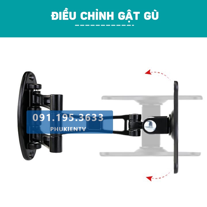#S13 - Giá Treo Màn Hình Gắn Tường ErgoTek S13 17 - 27Inch  - Xoay 360 Độ - Vesa 75 CM & 100 CM - Hợp Kim Nhôm