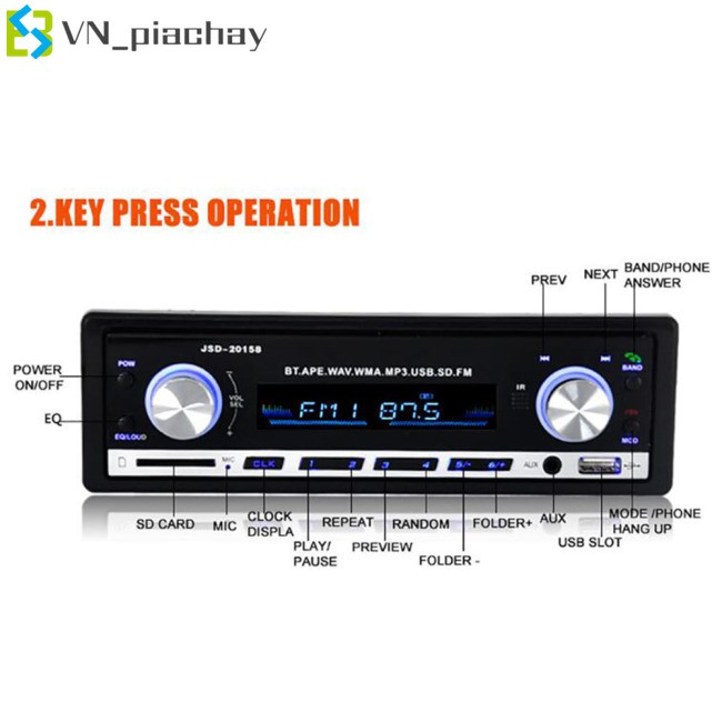 COD Car Radio Stereo Player Digital Bluetooth Car MP3 Player FM Radio Stereo Audio Music USB/memory card with In Dash AUX Input