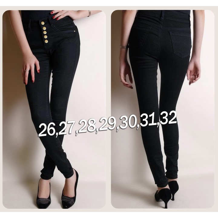 Quần Jean Đen Lưng Cao 5 Nút EKE-QD208
