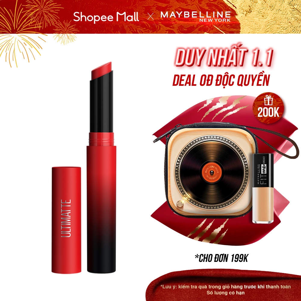 [Mã FMCGMALL giảm 8% đơn 250K] Son Lì Mịn Môi Siêu Nhẹ Cao Cấp Maybelline New York Color Sensational Ultimatte 1.7g