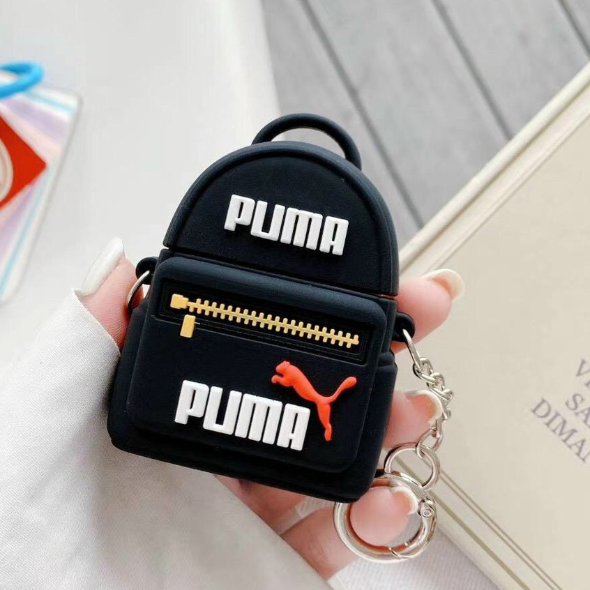 ☘️Tặng kèm móc treo☘️Case Airpod 1 2- Vỏ bao bọc Balo Puma Cover đựng tai nghe không dây Airpods túi con báo đen