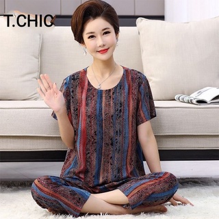 Đồ bộ trung niên bộ lửng lanh tole cho mẹ cho bà loại 1 dày đẹp thoáng mát thời trang mặc nhà T.CHIC