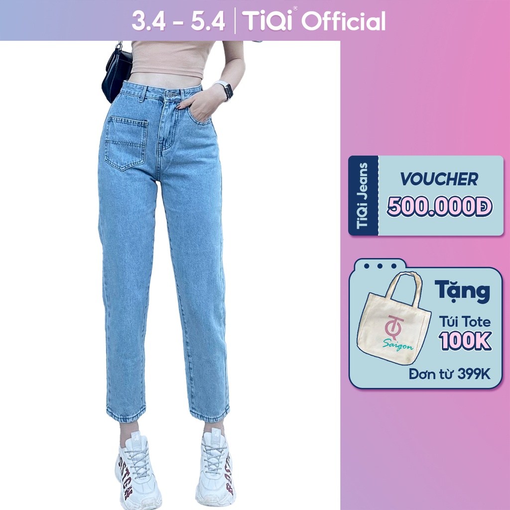 Quần Baggy Jean Nữ Lưng Cao Tôn Dáng  TiQi Jeans B1-192