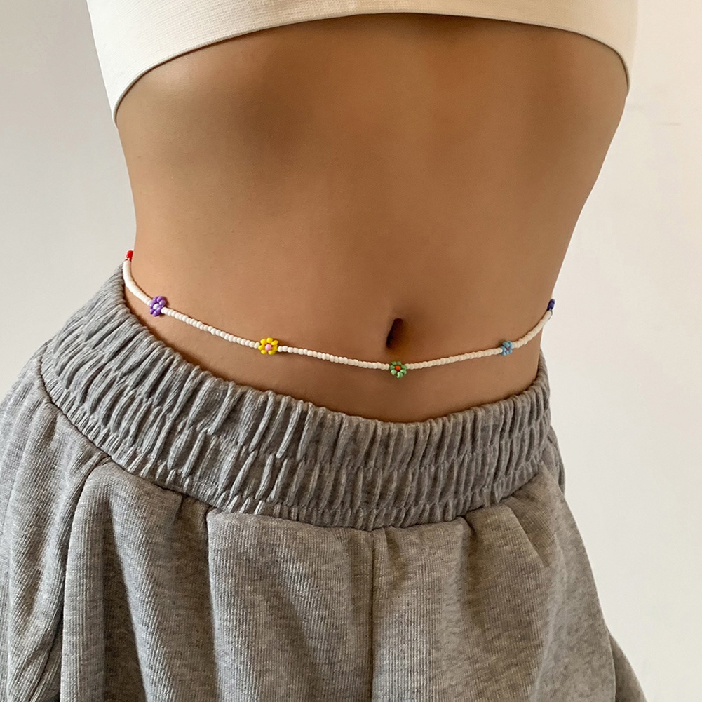 Chuỗi Hạt Đeo Hông Nhiều Màu Sắc Họa Tiết Hoa Cúc Phong Cách Bohemian Thời Trang Đi Biển Quyến Rũ Cho Nữ