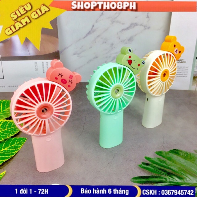 Quạt Cầm Tay Mini, Quạt Phun Sương Điều Hòa Để Bàn Độc Đáo Hình Con Vật Dễ Thương F950, 6 Cánh Quạt Với 3 Cấp Độ Gió Mát