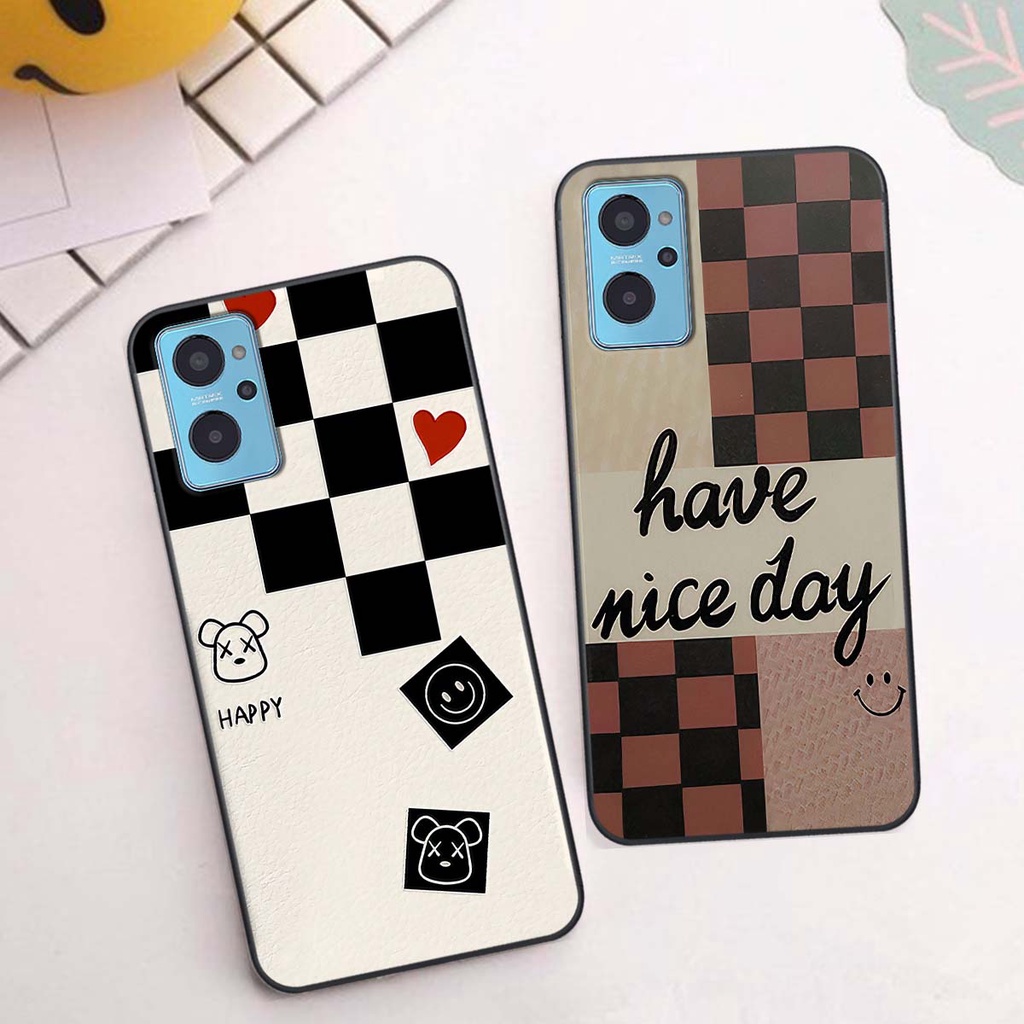 Ốp Realme 9i caro trái tim cá tính, thời trang siêu đẹp, siêu phong cách