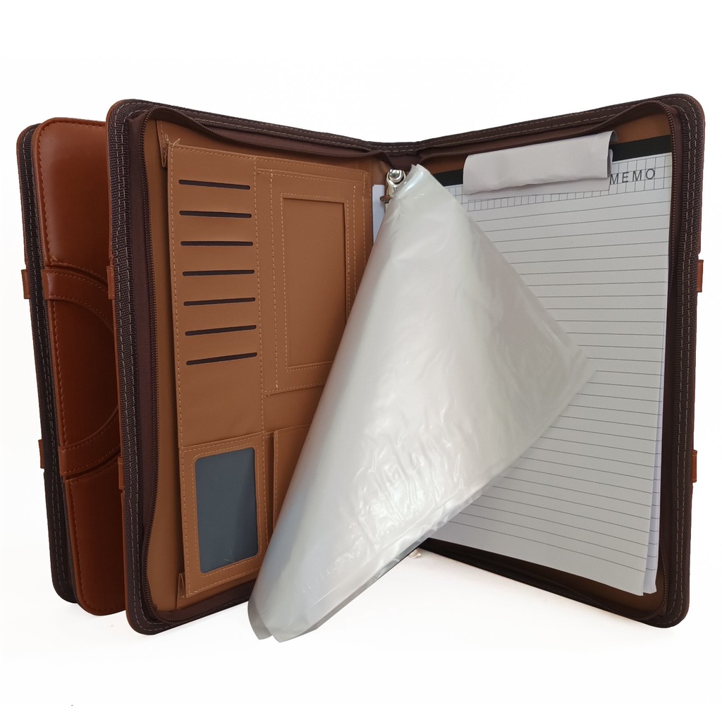Cặp Đựng Tài Liệu Hồ Sơ Ipad giấy A4 Đa Năng Nhiều Ngăn màu đen kèm máy tính số